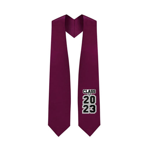 Maroon "Class of 2023" Graduation Stole