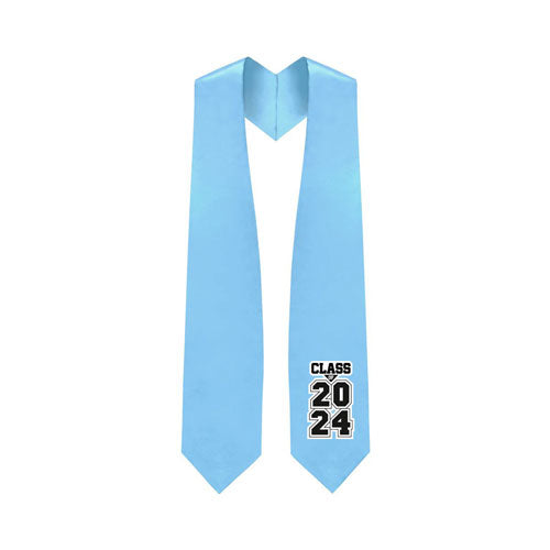 Light Blue "Class of 2024" Graduation Stole