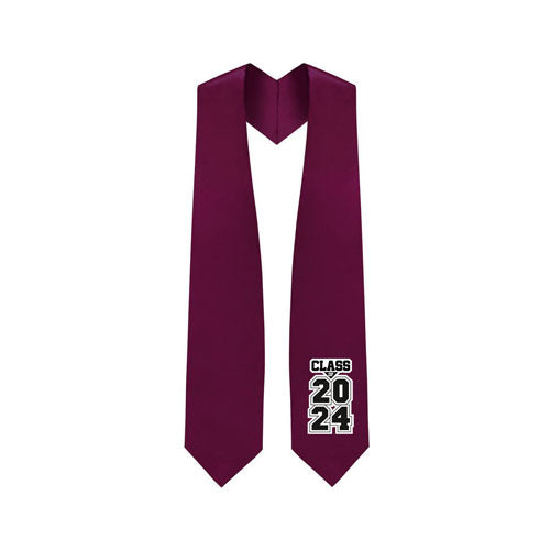 Maroon "Class of 2024" Graduation Stole