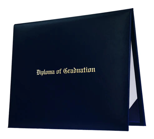 Navy Blue Imprinted Diploma Cover - High School Diploma Covers