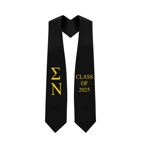 Sigma Nu Lettered Stole w/ Year