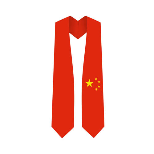 China Graduation Stole - China Flag Sash