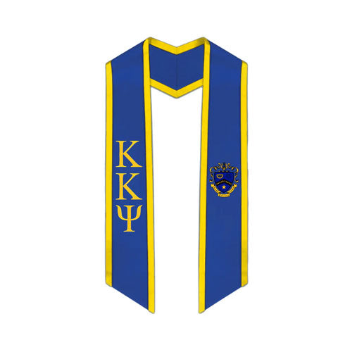 Kappa Kappa Psi Trimmed Greek Lettered Graduation Stole w/ Crest