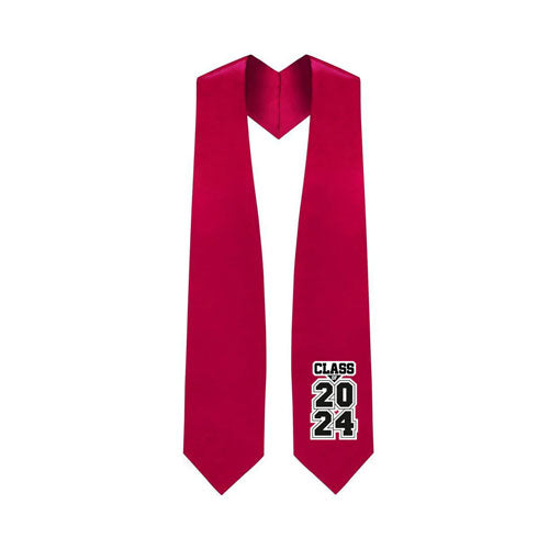 Red "Class of 2024" Graduation Stole