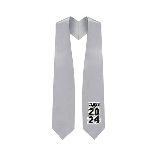 Silver "Class of 2024" Graduation Stole