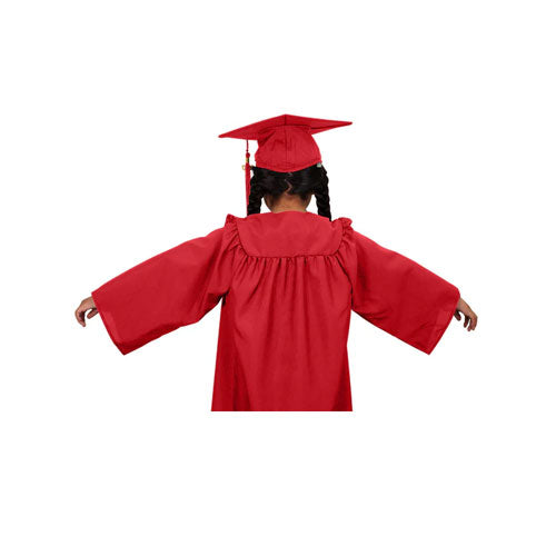 Child Matte Red Graduation Cap & Gown - Preschool & Kindergarten