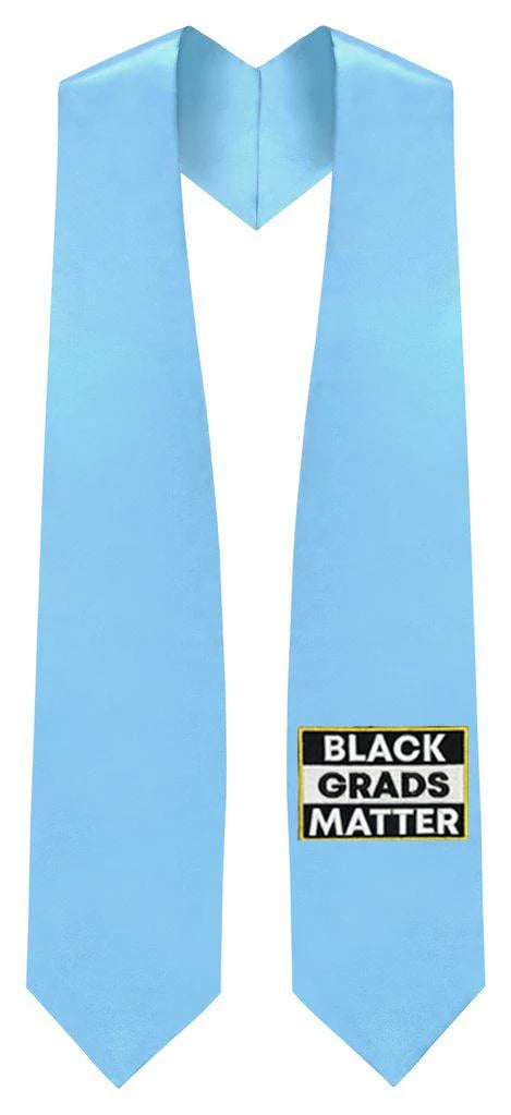Light Blue Black Grads Matter Graduation Stole