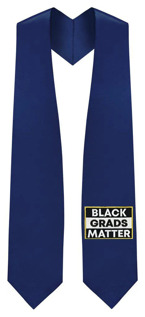 Navy Black Grads Matter Graduation Stole