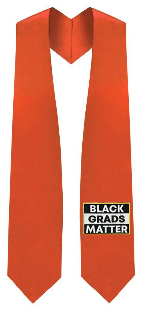 Orange Black Grads Matter Graduation Stole
