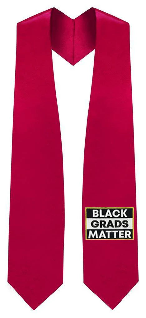 Red Black Grads Matter Graduation Stole