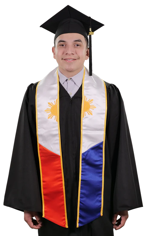 Philippines Embroidered Graduation Stole - Philippine Flag Sash